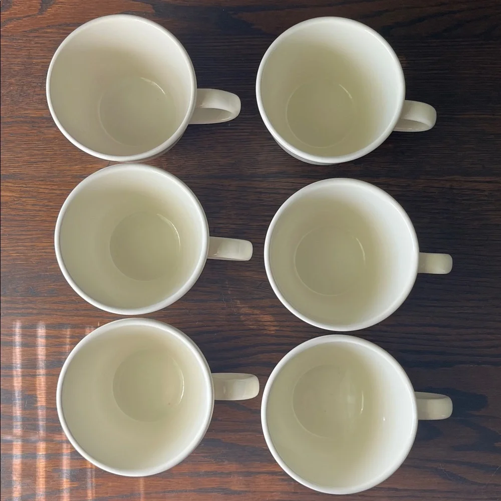 Williams Sonoma Vintage Cream/ Ivory Coffee Cups- Set of 6